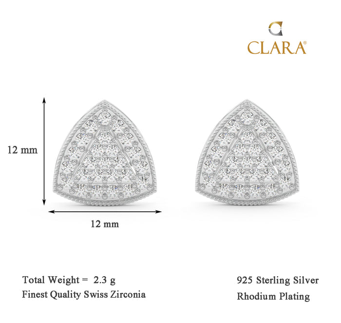 CLARA 925 Sterling Silver Nora Earrings with Screw Back