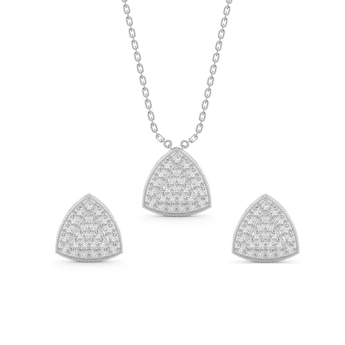CLARA 925 Sterling Silver Nora Pendant Earring Chain Jewellery Set