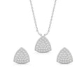 CLARA 925 Sterling Silver Nora Pendant Earring Chain Jewellery Set