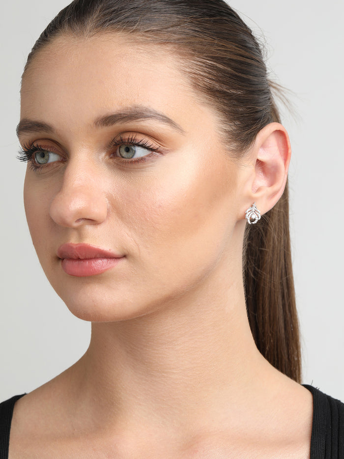 CLARA 925 Sterling Silver Nusa Earrings with Screw Back