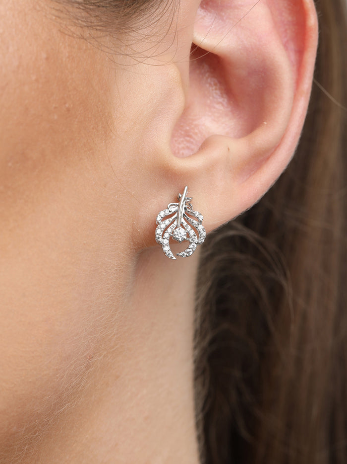 CLARA 925 Sterling Silver Nusa Earrings with Screw Back
