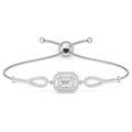 CLARA 925 Pure Silver Octa Solitaire Hand Bracelet