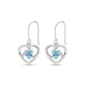 Silver Olesya Heart Drop Earrings