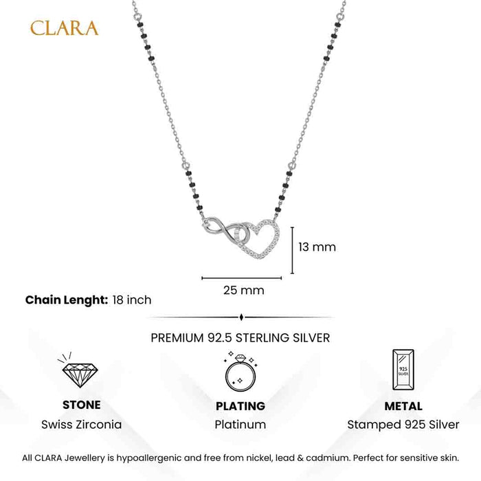 Silver Infinity Heart Mangalsutra