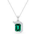 Silver Oriana Green Pendant with Chain