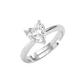 CLARA 925 Sterling Silver Size Adjustable Orla Classic Heart Solitaire Ring