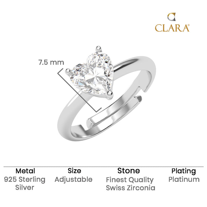 Silver Orla Classic Heart Solitaire Ring