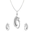 CLARA 925 Sterling Silver Orla Pendant Earring Chain Jewellery Set