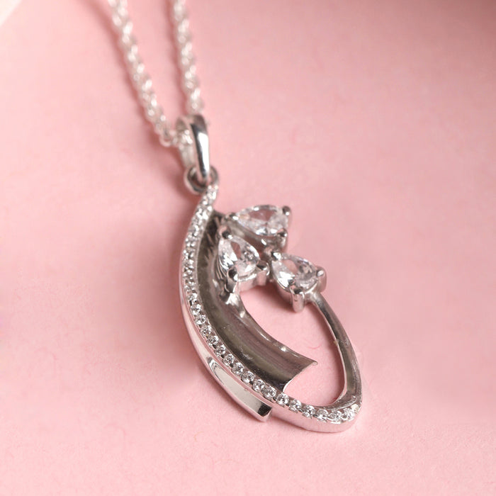 CLARA 925 Sterling Silver Orla Pendant Chain Necklace