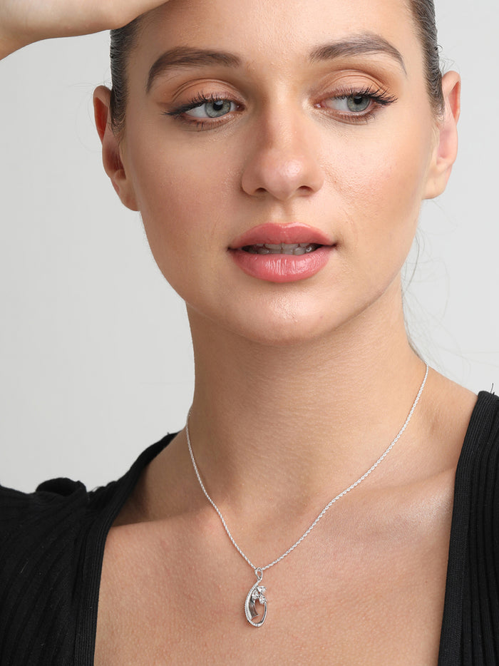 CLARA 925 Sterling Silver Orla Pendant Chain Necklace