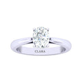 Silver Oval Solitaire Ring
