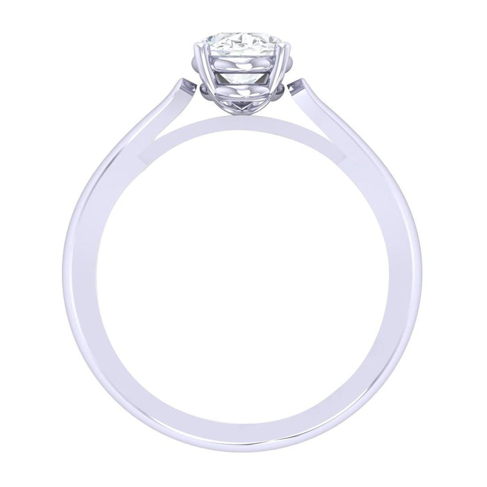 CLARA Made with Swiss Zirconia 925 Sterling Silver Oval Solitaire Ring Gift for Women and Girls