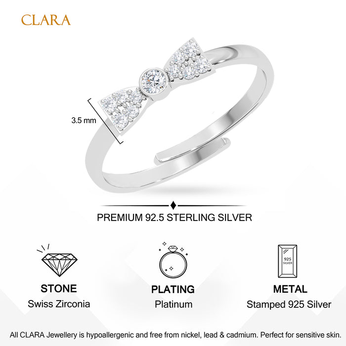 Silver Parma Bow Tie Ring