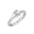 CLARA Pure 925 Sterling Silver Pear Classic Finger Ring with Adjustable Band