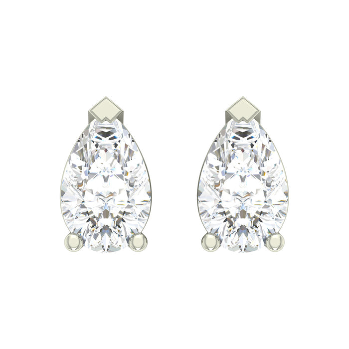 Silver Pear Earring