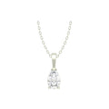 Silver Pear Pendant Chain Necklace