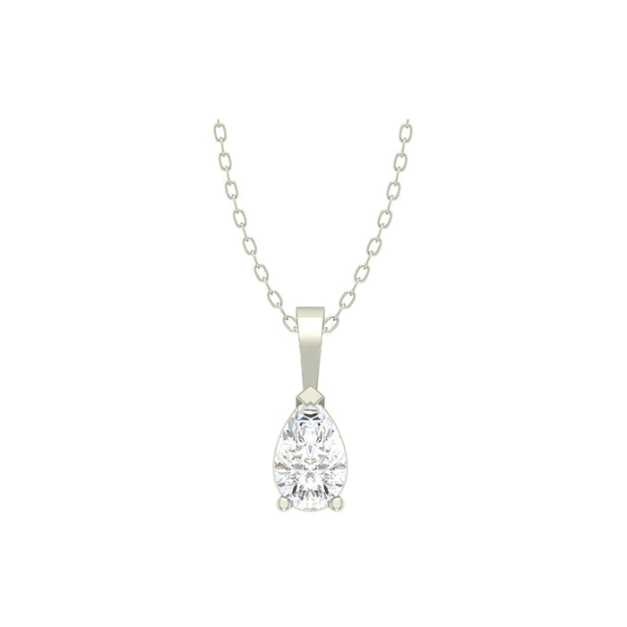 Silver Pear Pendant Chain Necklace