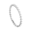 CLARA 925 Sterling Silver Pear Solitaire Bangle Swiss Zirconia Rhodium Plated Gift for Women and Girls