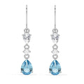 Silver Pear Solitaire Earrings
