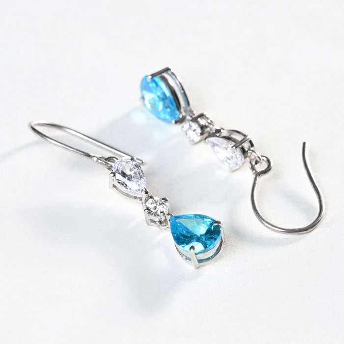 CLARA 925 Sterling Silver Pear Solitaire Earrings
