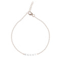 CLARA 925 Sterling Silver Pearl Anklet Payal ( Single ) Adjustable Chain, Rose Gold Plated Gift for Women and Girls