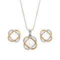 Silver Pearl Knot Jewellery Set