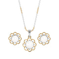 Silver Pearl Lotus Jewellery Set