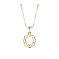 Silver Pearl Lotus Pendant Chain Necklace