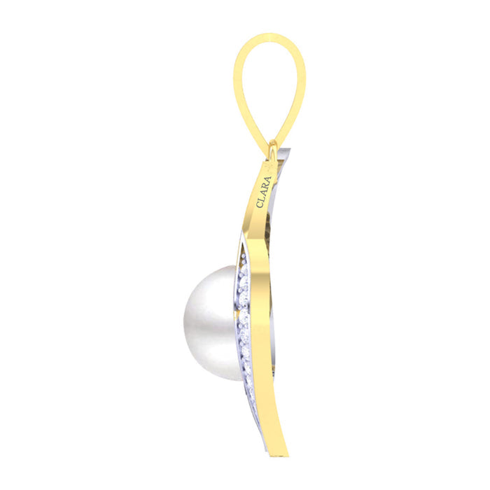 Clara 92.5 Sterling Silver Real Pearl Pendant with Chain Gift for Women and Girls