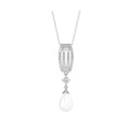 Silver Pearl Queen Pendant Chain Necklace