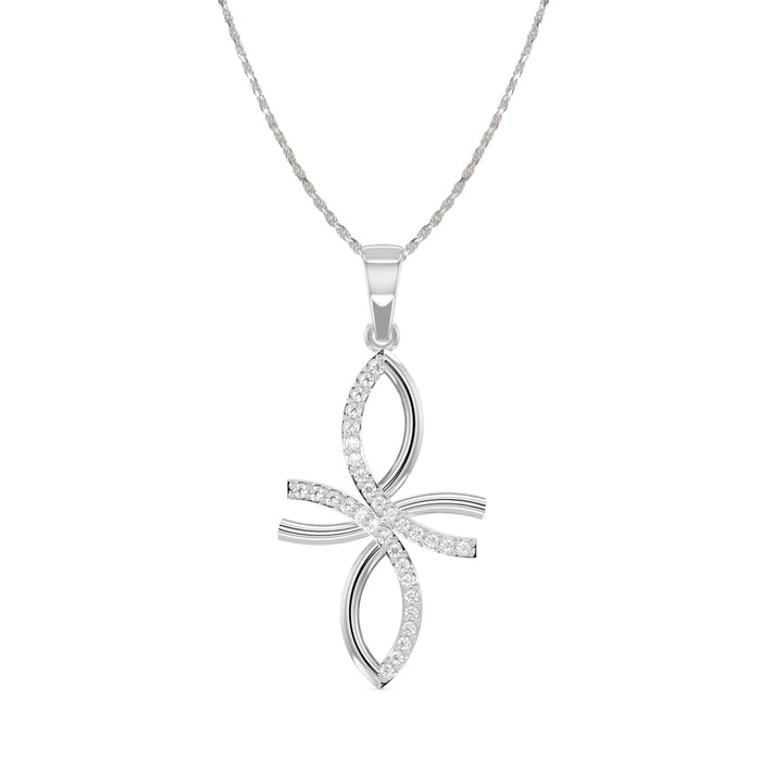 CLARA 925 Sterling Silver Petal Pendant Chain Necklace