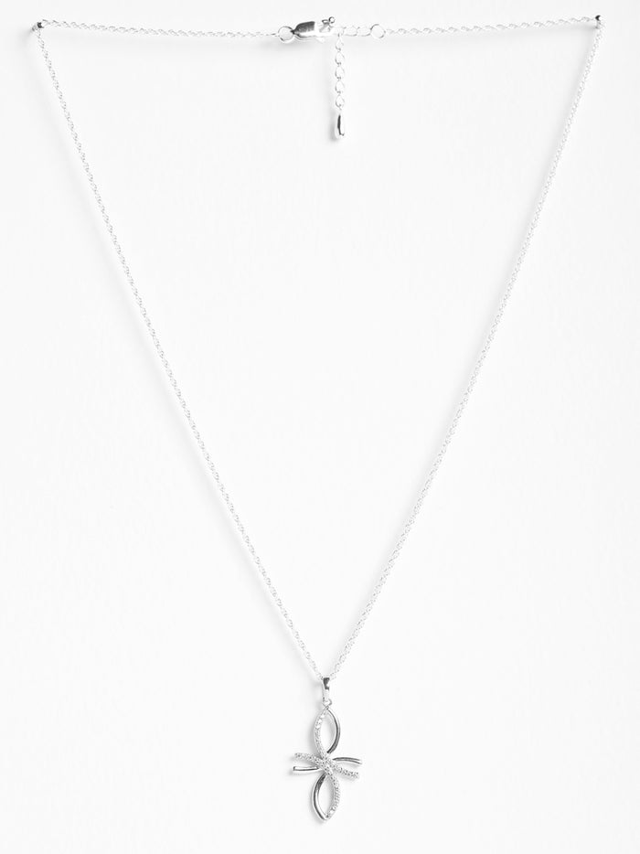 CLARA 925 Sterling Silver Petal Pendant Chain Necklace