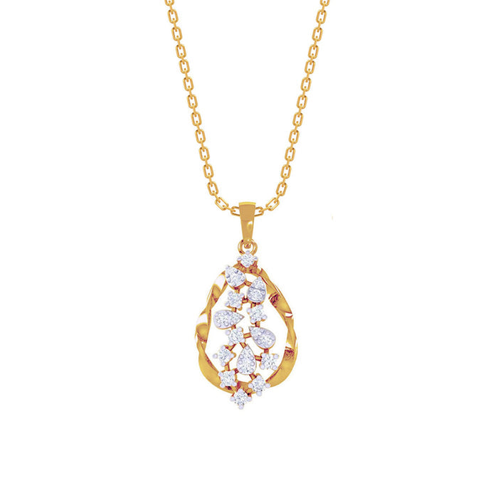 CLARA 925 Sterling Silver Petra Pendant Chain Necklace