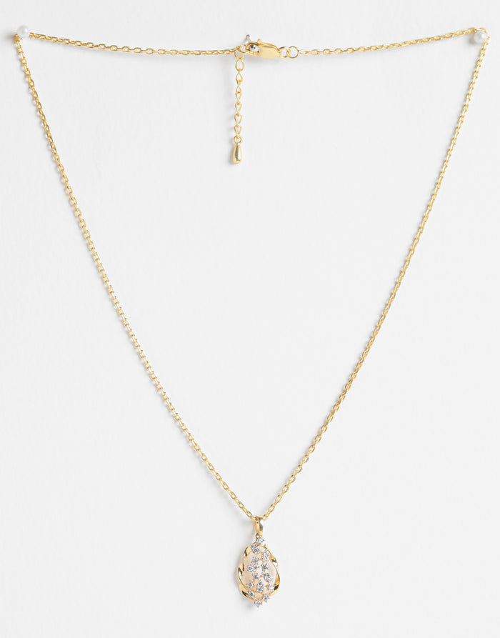 CLARA 925 Sterling Silver Petra Pendant Chain Necklace
