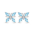 Silver Pia Butterfly Stud Earrings