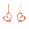 Silver Pink Heart Earrings