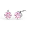 CLARA 925 Sterling Silver Pink Studs Earrings Gift for Kids Girls