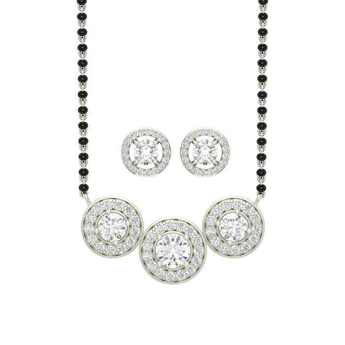 Silver Poppy Mangalsutra Jewellery Set
