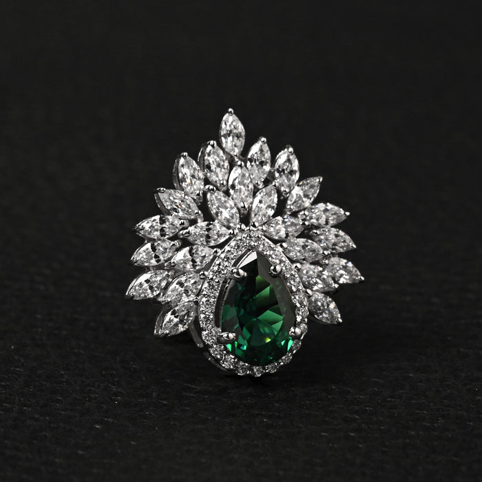 Clara 925 Sterling Silver Prisha Adjustable Cocktail Ring