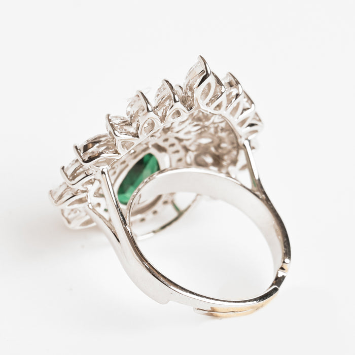 Clara 925 Sterling Silver Prisha Adjustable Cocktail Ring