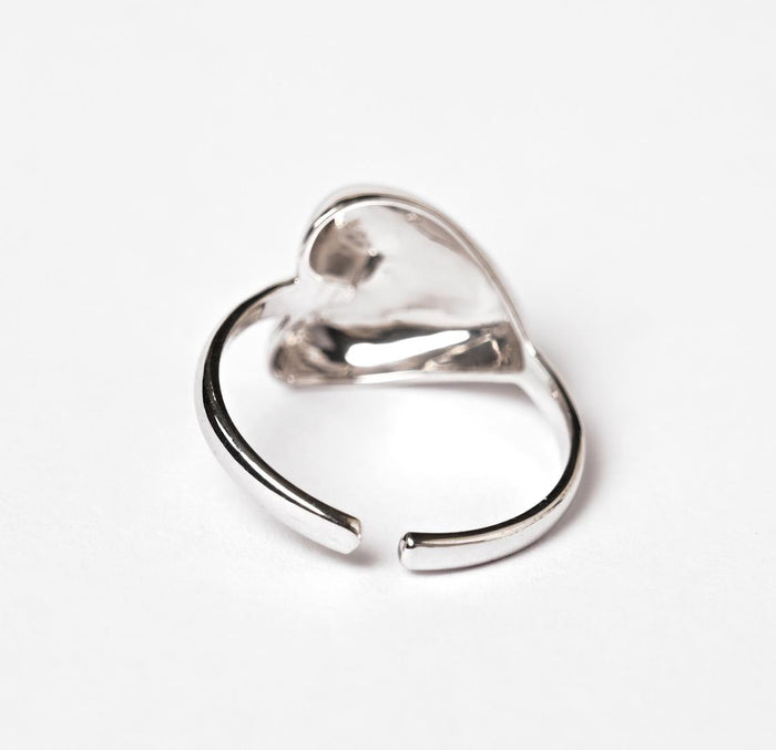 CLARA Pure 925 Sterling Silver Promise of Heart Finger Ring