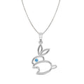 CLARA 925 Sterling Silver Rabbit Pendant Chain Necklace