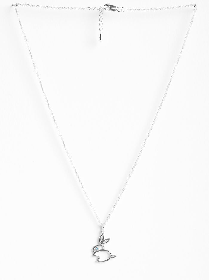 CLARA 925 Sterling Silver Rabbit Pendant Chain Necklace