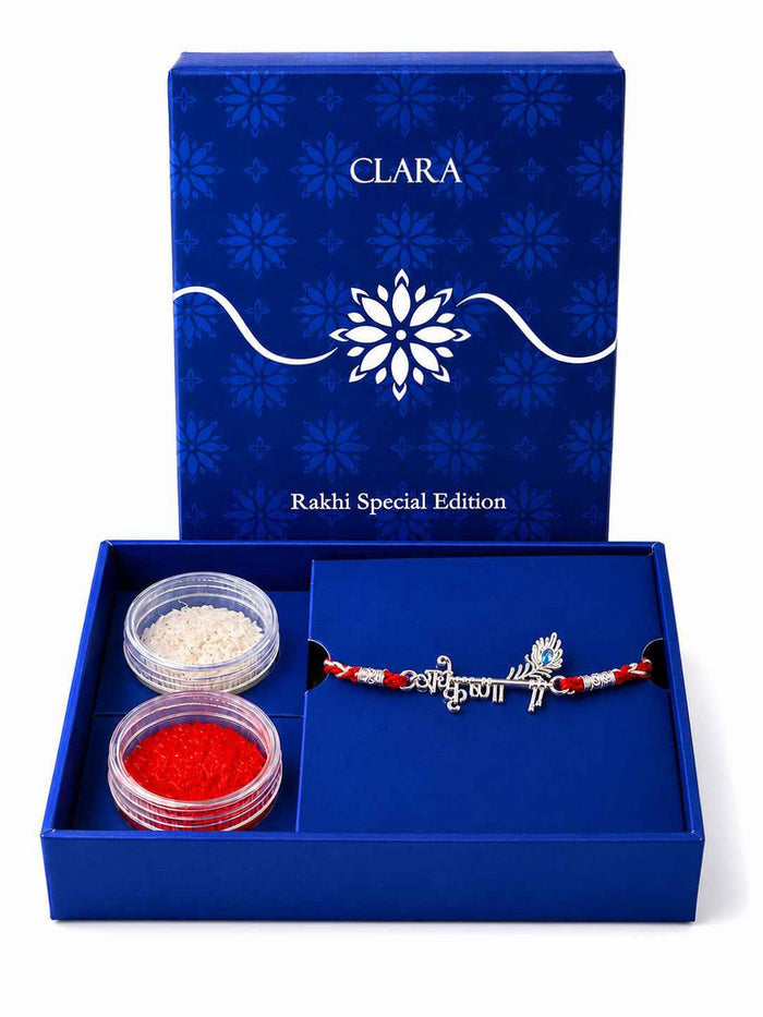 Silver Radhe Krishna Rakhi