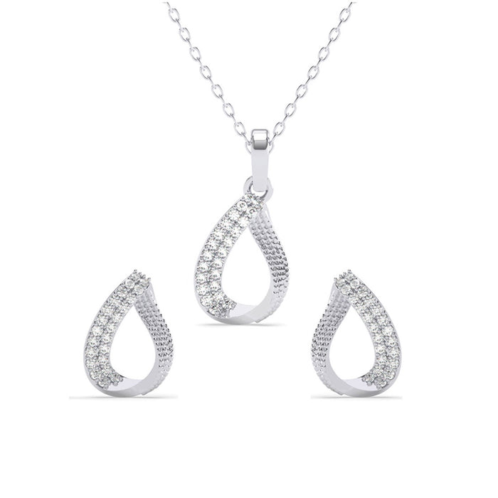 Silver Raindrop Jewellery Set