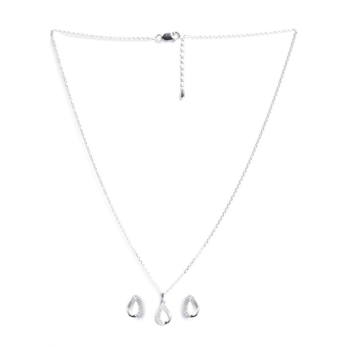 Silver Raindrop Jewellery Set