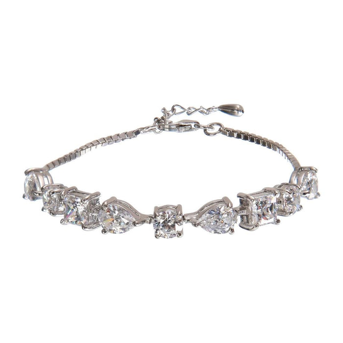 CLARA Made with Swiss Zirconia 925 Sterling Silver Rico Solitaire Bracelet Gift for Women and Girls