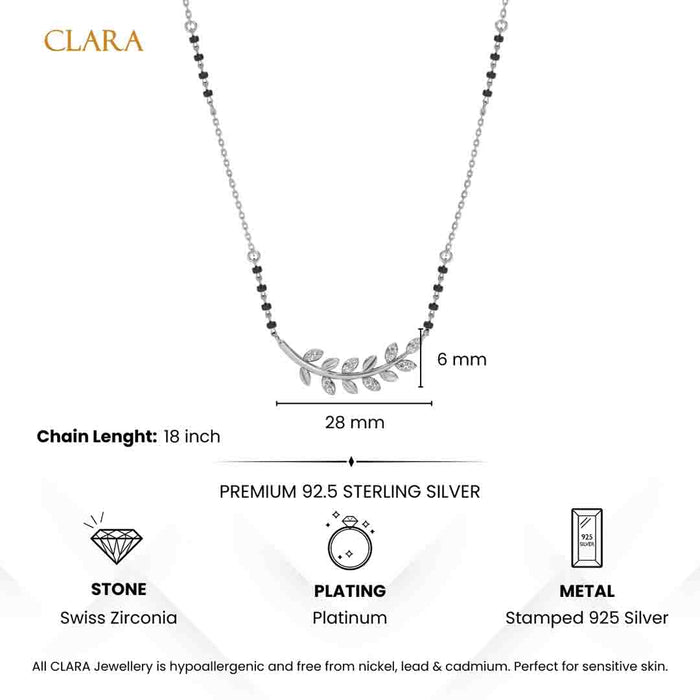 Silver Rimsha Leafy Mangalsutra