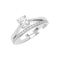 CLARA 925 Sterling Silver Size Adjustable Roisin Double Banded Solitaire Ring