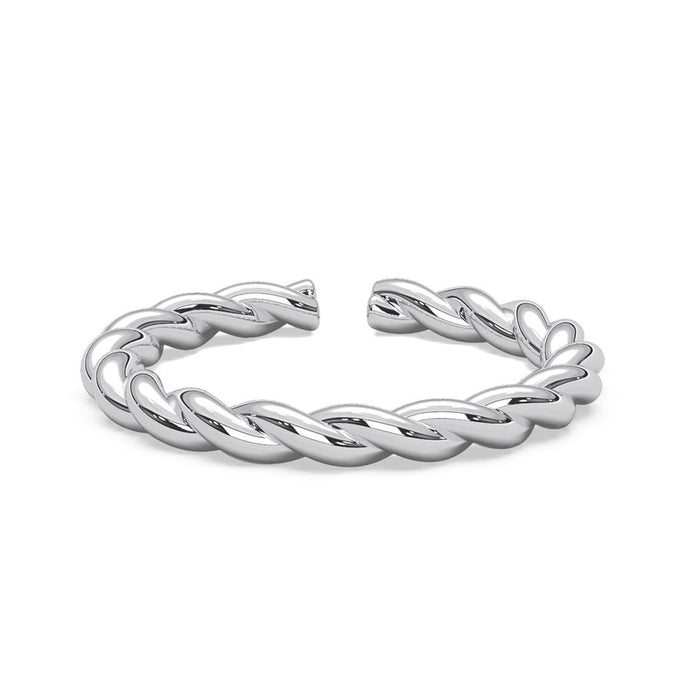CLARA Pure 925 Sterling Silver Rope Finger Ring